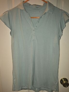 Walter Hagen Light Blue Button-Front Polo Shirt